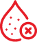 Red water drop and cross icon.
